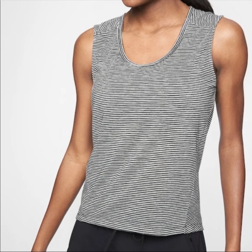 Striped Sleeveless Top - Black and White